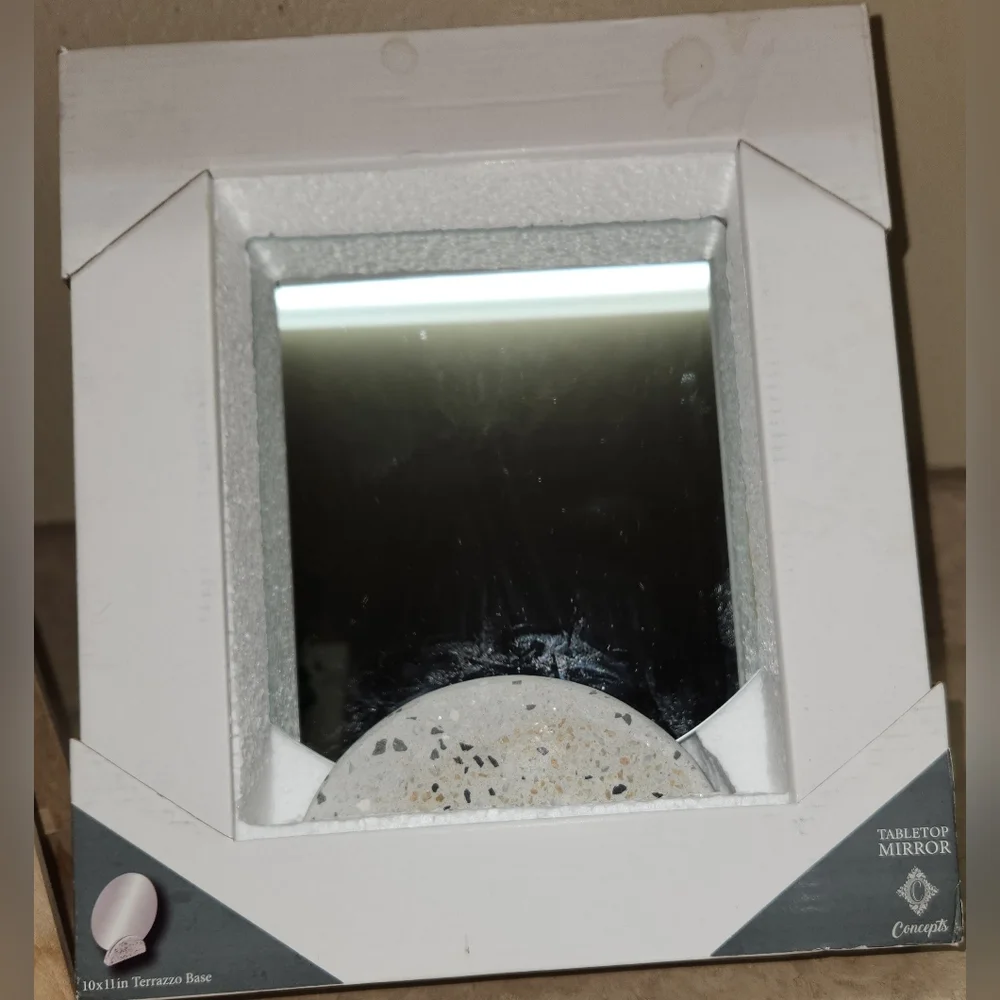 CONCEPTS IN TIME Terrazzo Moonbase Mirror Tabletop, BNIB